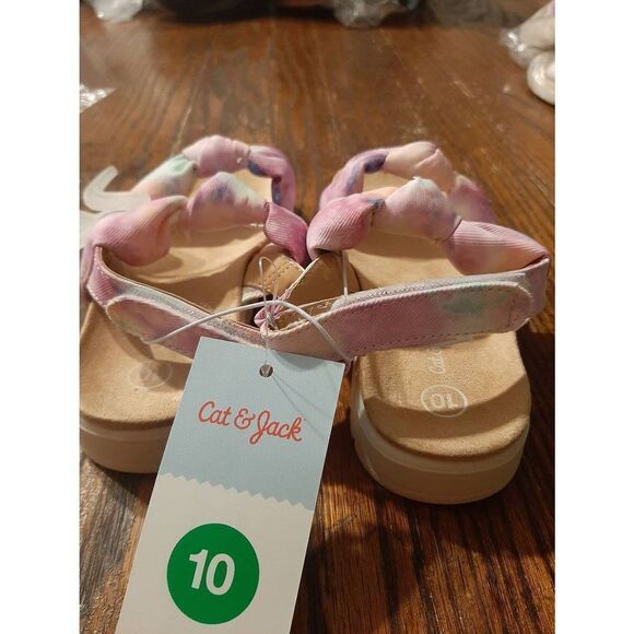 New Girls Size 10 Cat & Jack Cate Sandals Summer Shoes Hook and Loop NWT - Picture 5 of 6